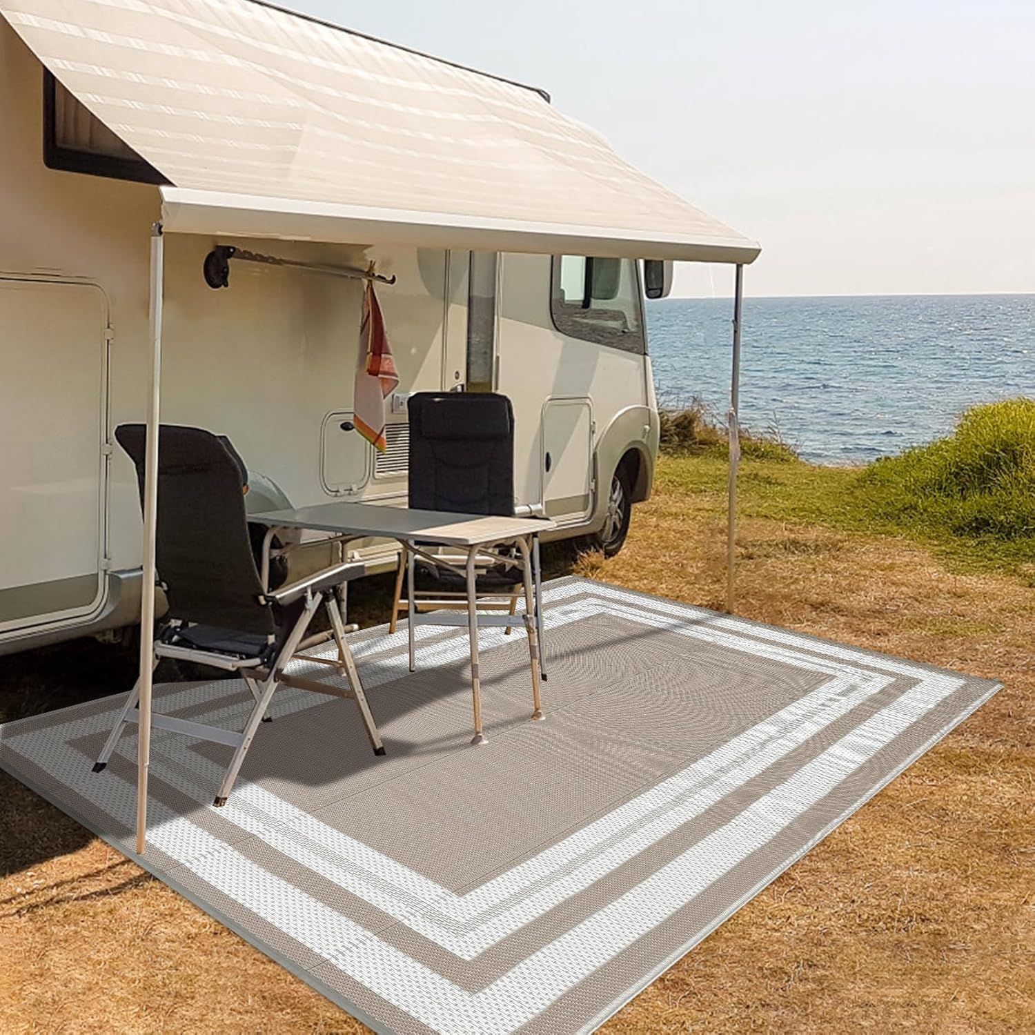 Outdoor Camping Rugs 9X12 - 9x12 buitenkleed – waterdichte, omkeerbare kunststof