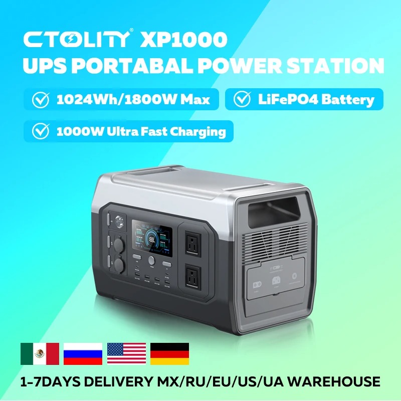 Portable Power Station - 【Bestseller】 CTOLITY XP1000 1800W draagbare zonnegenerator
