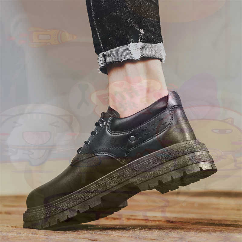 Outdoor Camping Light Ideas - Donker natuurlijk leer Mode-sneakers Tennis Herensneakers