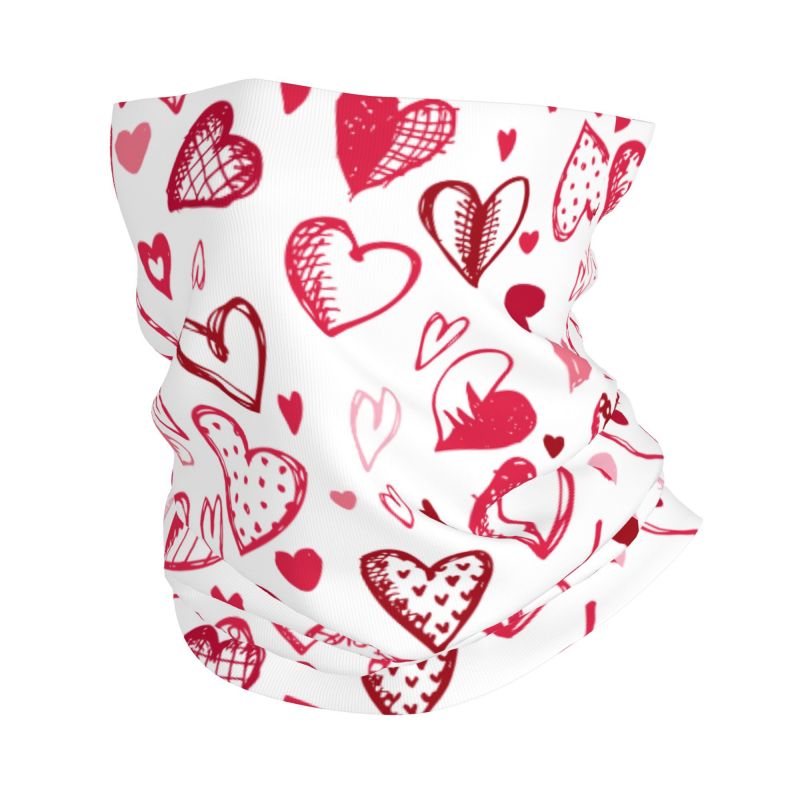Outdoor Camping Youtube - Roze Rode Liefdesharten Bandana Nekwarmer Dames