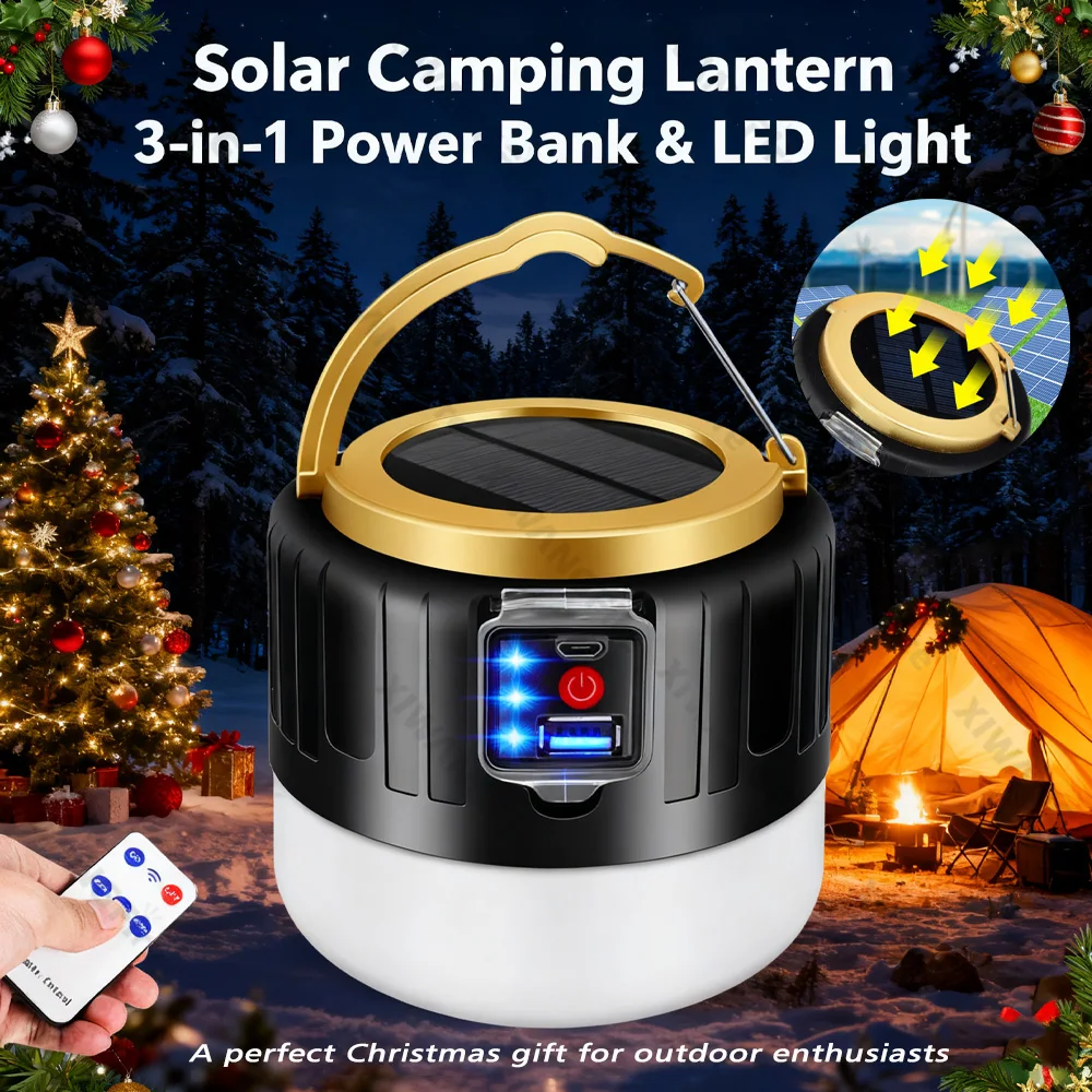 Outdoor Camping Light Ideas - Alles-in-1 campinglantaarn op zonne-energie met powerbank