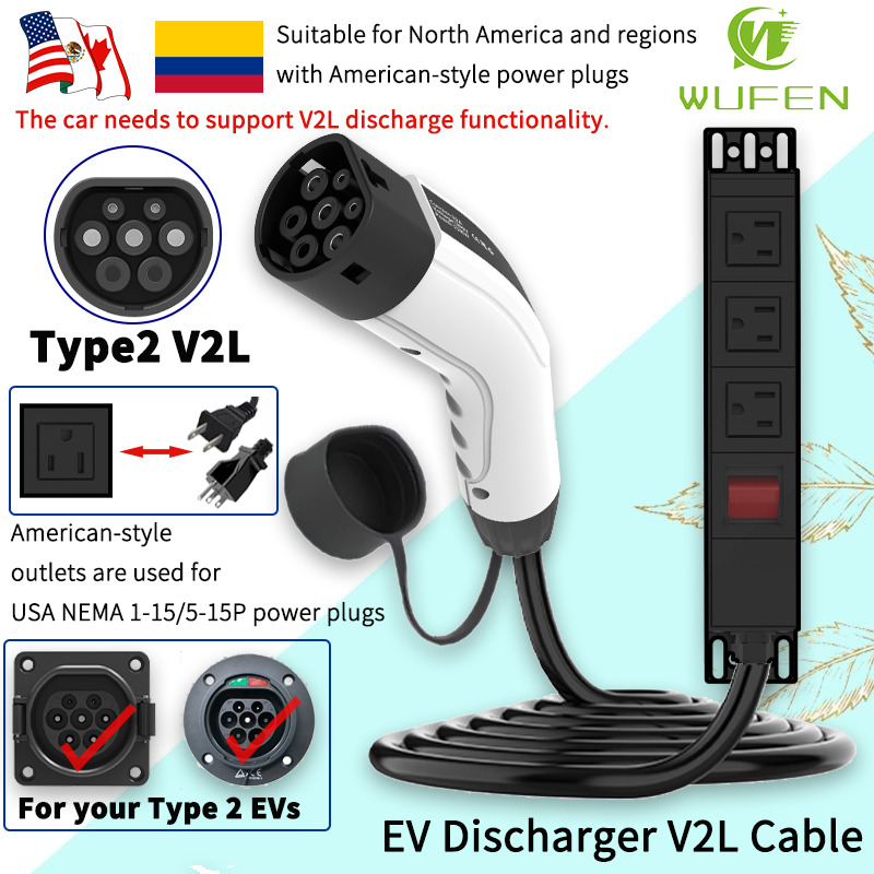 Outdoor Camping Vehicle - WUFEN Draagbare Type 2 V2L Kabel