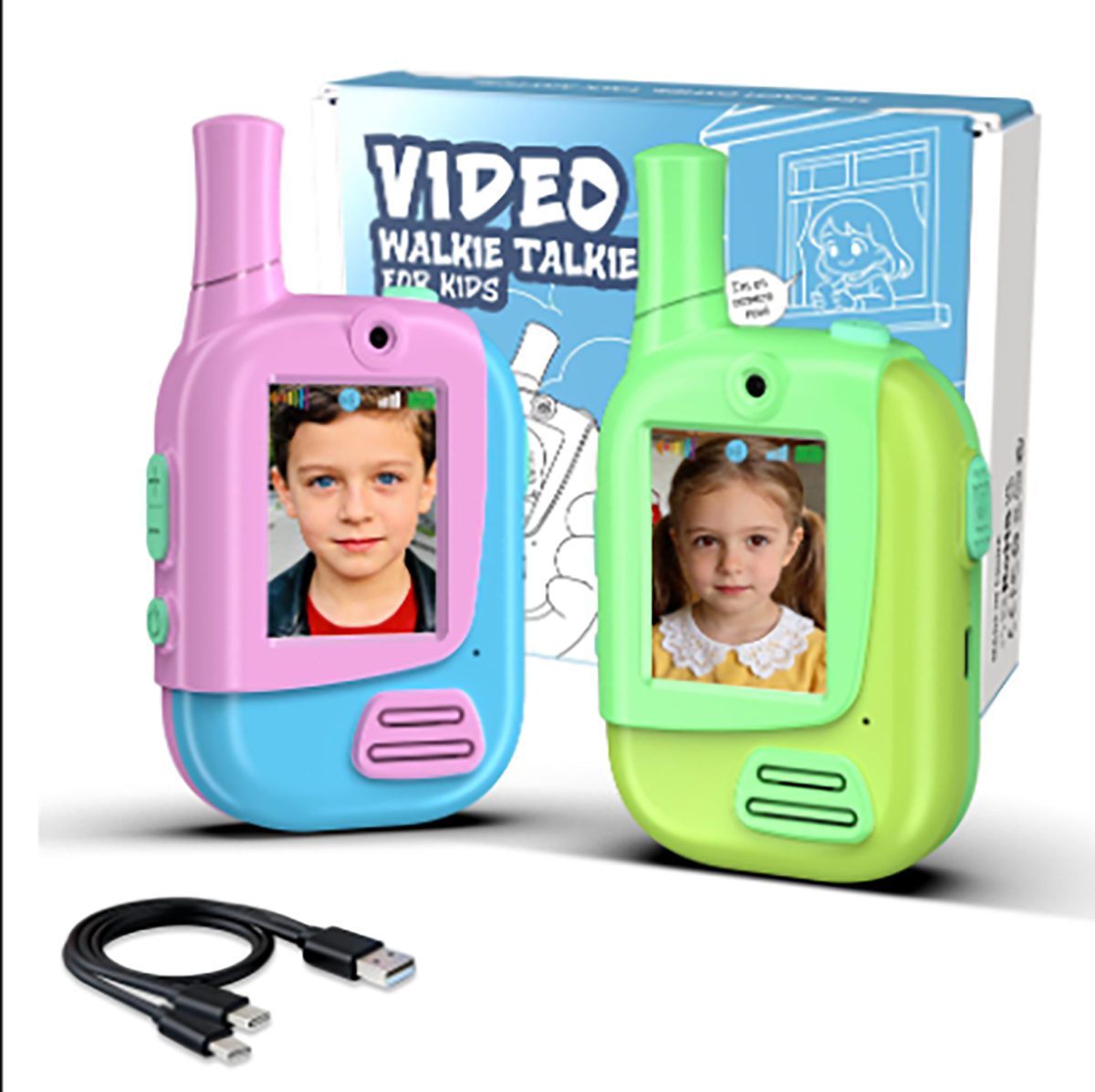 Outdoor Camping Games For Kids - 2-pack oplaadbare video-walkie-talkies voor kinderen met