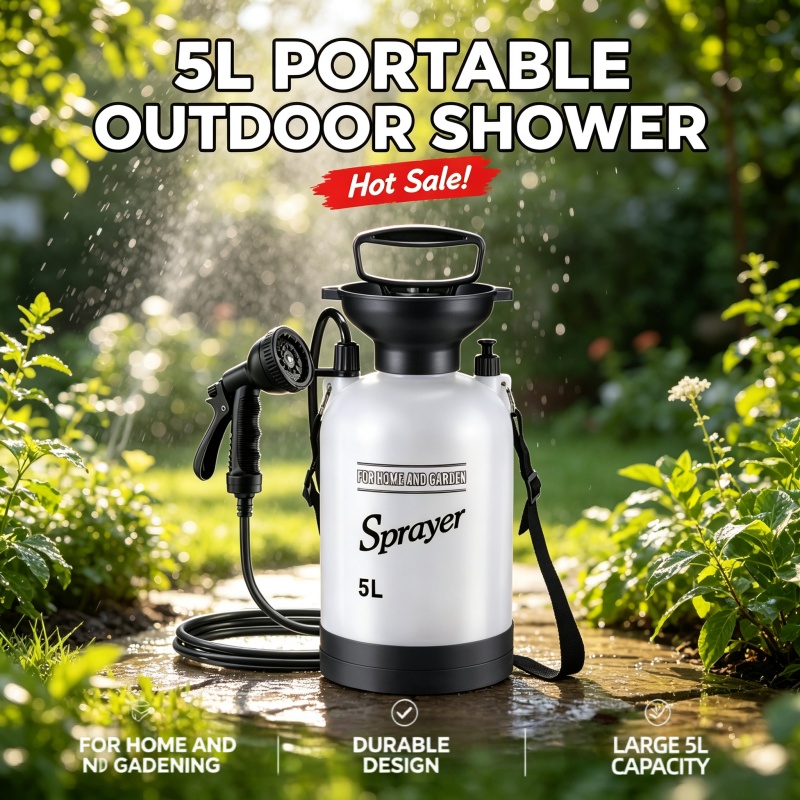 Outdoor Camping Vehicle - 5L Draagbare Campingdouche Handmatige Drukspuitfles met