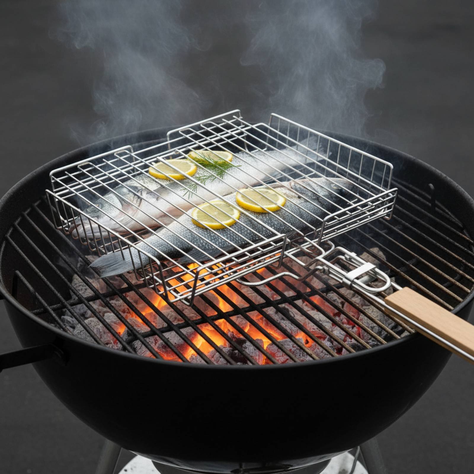 Grillmand met houten handvat D - Outdoor Camping Direct recensie en prijs