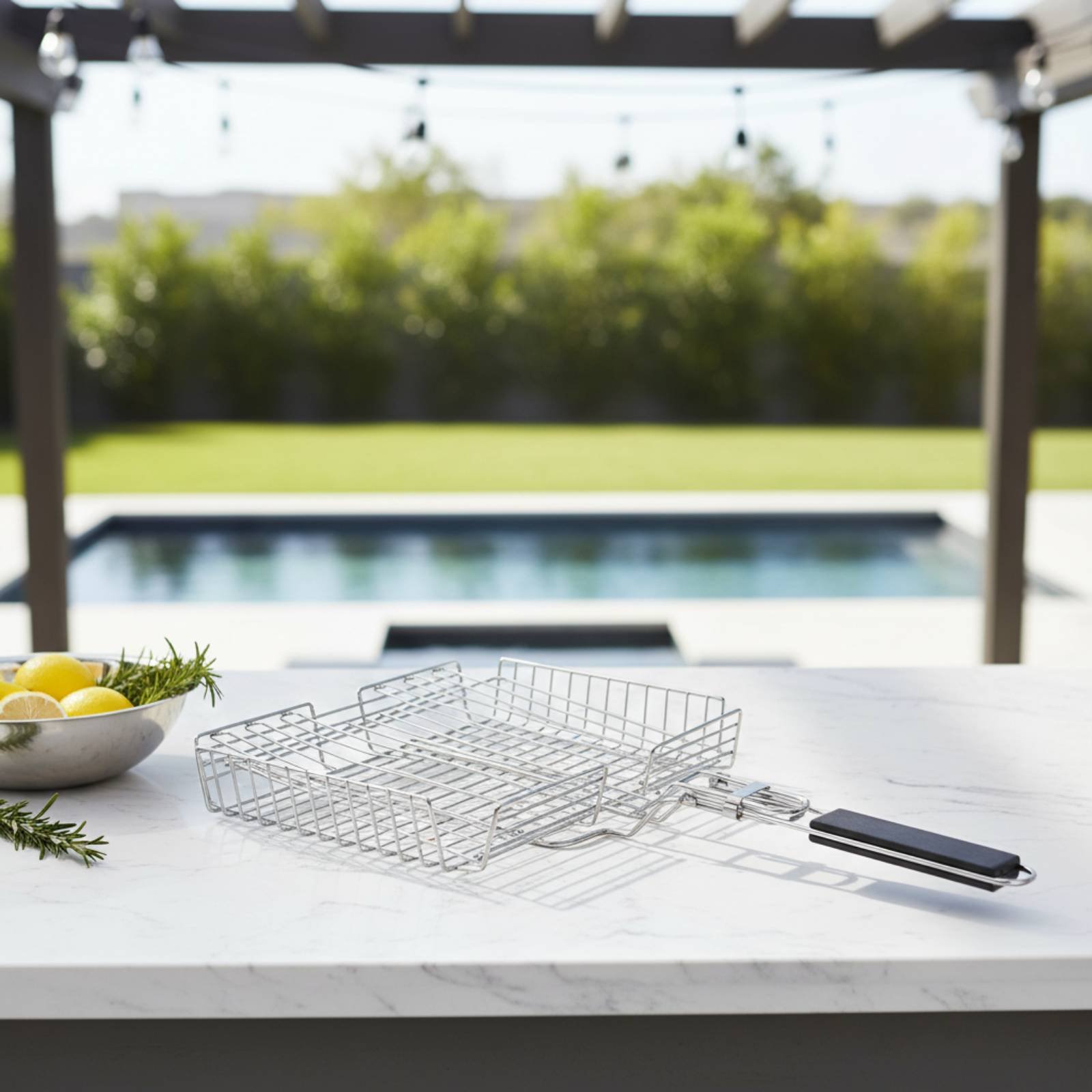 Grillmand met houten handvat D - Outdoor Camping Direct recensie en prijs