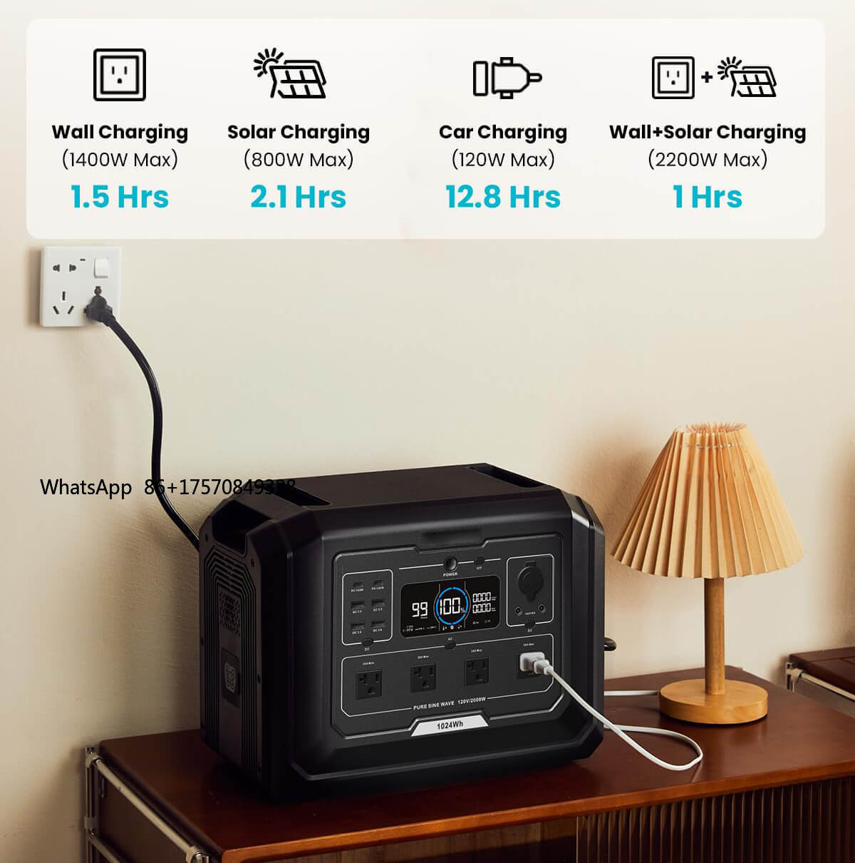LiFePO4 Batterij 2kW Output Dr - Portable Power Station recensie en prijs