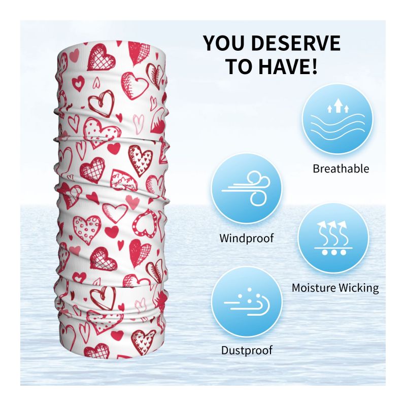 Roze Rode Liefdesharten Bandan - Outdoor Camping Youtube recensie en prijs