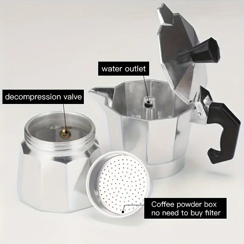 Klassieke aluminium moka pot 5 - Outdoor Camping Items recensie en prijs