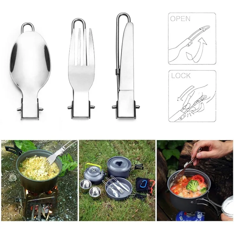 1-10PCS Opvouwbare campingvork - Outdoor Camping Glamping Share recensie en prijs