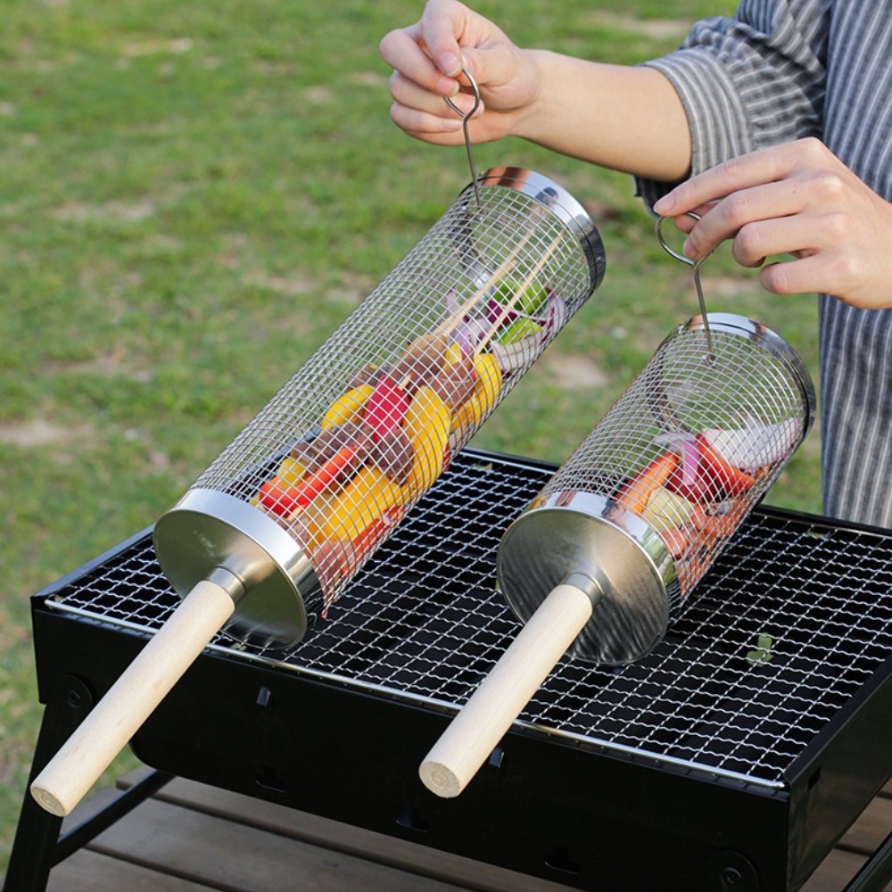 Roterende BBQ-grillmand van ro - Outdoor Camping Youtube recensie en prijs